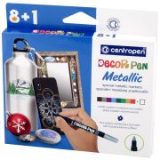 Набор маркеров для декорирования Centropen «Decor Pen Metallic 2737» 08цв.+1, пулевид, 1,5мм, картон. уп., европодвес