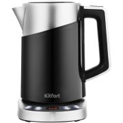 Чайник KITFORT КТ-660-2, 1,7 л, 2200 Вт, закрытый нагревательный элемент, ТЕРМОРЕГУЛЯТОР, двойные стенки, черный