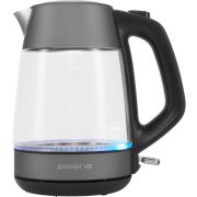 Чайник POLARIS PWK 1760CGL, 1,7 л, 1850-2150 Вт, закрытый нагревательный элемент, стекло, графитовый, 37418