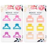 Крабы для волос НАБОР 6 шт., 2,5 см, soft touch, АССОРТИ, MONTE VITA (МОНТЕ ВИТА), 457029