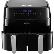 Аэрогриль KITFORT КТ-2250, 1750 Вт, 2х4,5 л, 12 программ, таймер, сенсорное управление, черный