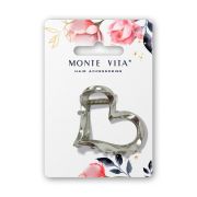 Краб для волос, 6 см, серебристый, MONTE VITA (МОНТЕ ВИТА), 458822