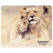 Коврик для мыши SONNEN «LIONS», резина + ткань, 220х180х3 мм, 513310