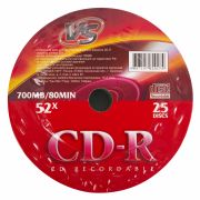 Диск CD-R VS, 700 Мб, 52x, Bulk (термоусадка без шпиля), КОМПЛЕКТ 25 шт., VSCDRSH2501