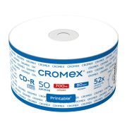 Диск CD-R CROMEX (КРОМЕКС), 700 Mb, 52x, с возможностью печати на диске, Bulk (термоусадка без шпиля), КОМПЛЕКТ 50 шт., 514304