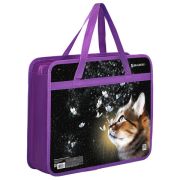 Папка на молнии с ручками А4 «Brauberg» Dream cat, 1 отделение, пластик, 80 мм, 270868