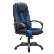 Кресло компьютерное BRABIX PREMIUM «Rapid GM-102», экокожа/ткань, черное/синее, 532106