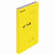 Папка-скоросшиватель «Дело», картон мелованный «BRAUBERG», 360 г/м2, желтый, до 200л., 121520