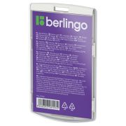 Бейдж вертикальный Berlingo «ID 300», 55*85мм, светло-серый, без держателя