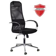 Кресло офисное BRABIX «Pilot EX-610 CH» premium, хром, ткань-сетка, черное, 532417
