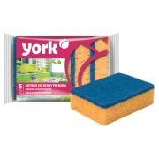 Губки для посуды York «Премиум», поролон с абразивным слоем, 10,5*7,5*3 см, 5шт