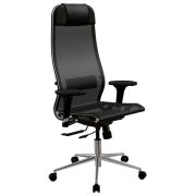 Кресло МЕТТА «ErgoLife» 10 B1-104D, хром, синхромеханизм, 2D-подлокотники, прочная сетка, черное