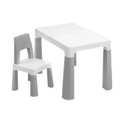 Стол детский + стул BRABIX KIDS CS-003, 2-7 лет, пластик белый + серый, 533292