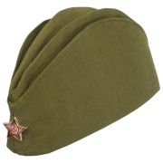Пилотка военная двуслойная, металлическая красная звезда, размер 56 (универсальный), ПЛ-11