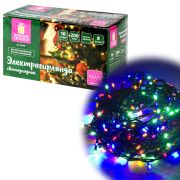 Электрогирлянда-нить комнатная «Стандарт» 10 м, 200 LED, мультицветная 220 V, контроллер, ЗОЛОТАЯ СКАЗКА, 591100