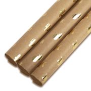 Бумага упаковочная подарочная крафт С ТИСНЕНИЕМ НАБОР 3 шт., «Trendy Kraft», 70х100 см, ЗОЛОТАЯ СКАЗКА, 591938