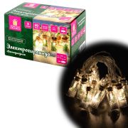 Электрогирлянда-нить комнатная 3 м, 20 LED, с насадками, вид: «Бутылочки», тёплый белый, USB, ЗОЛОТАЯ СКАЗКА, 592203