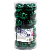 Шары ёлочные 30 шт., 4 см, «Solid Color», пластик, ЗЕЛЕНЫЕ, глянец, ЗОЛОТАЯ СКАЗКА, 592500