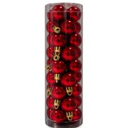 Шары ёлочные, НАБОР 32 шт, 2,5 см, «Tender Shine», пластик, красные, глянец, ЗОЛОТАЯ СКАЗКА, 592776