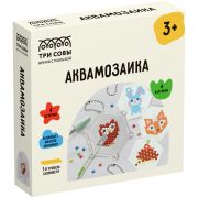 Аквамозаика ТРИ СОВЫ «Обитатели леса», набор инструментов, трафареты, картонная коробка 12*12см