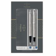 Набор Parker «IM Duo»: шар. ручка IM Stainless Steel CT, синяя, 1,0мм + перьевая ручка IM Stainless Steel CT, подарочная упаковка