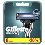 Сменные кассеты для бритья 8 шт., GILLETTE (Жиллет) «Mach3», для мужчин